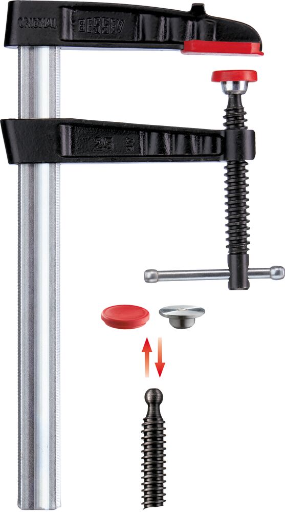 Bessey TGK100K - Tornillo de apriete reforzado con pasador metálico en